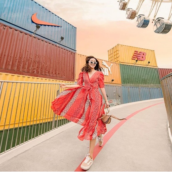 NWOT H&M V-neck Chiffon Dress - Picture 4 of 5